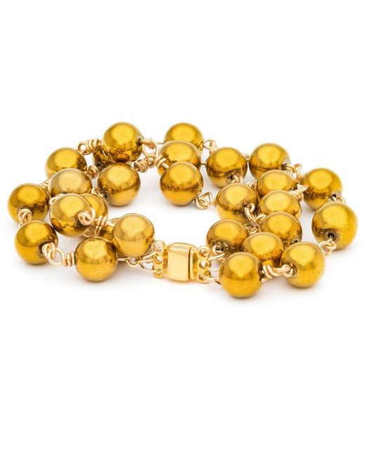 Rejected Hearts Club Metallic Rose Goldie Socialite Hematite Beaded Bracelet With Magnetic Clasp