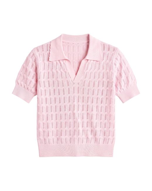 Brodie Cashmere Pink Scallop Trim Pretty Polo