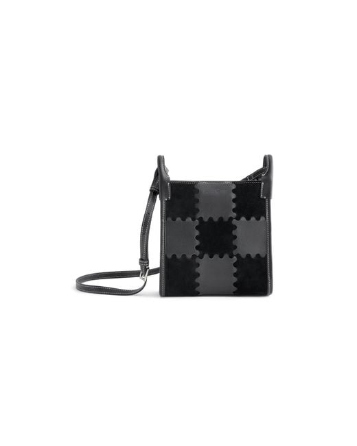 Orange Cube White Small Square Stitch Tote Bag