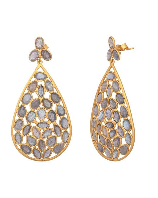 Opium Jewels Metallic Dew Drop Jali Earrings