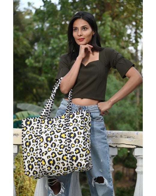 Conscious Yoga Collective Blue The Leopard Tote