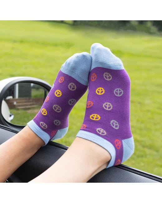 Peper Harow - Made in England Purple Peace Trainer Socks –