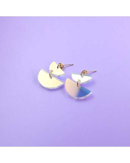 By Chavelli Pink Neutrals Twin Luna Half-Moon Dangly Earrings