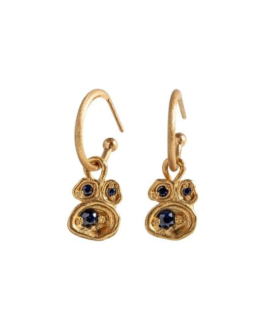 Claire Hill Designs Metallic Sapphire Lichen Hoop Earrings