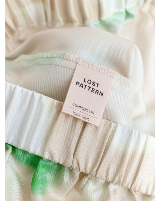 Lost Pattern Green Frida's Dream Wide-Leg Silk Pants