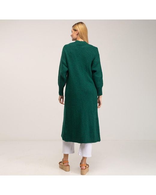 Tantra Spain Sl Green Long Kitted Cardigan With Pockets