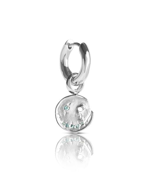 Kasun Metallic Smile Hoop Earrings – November – Topaz –