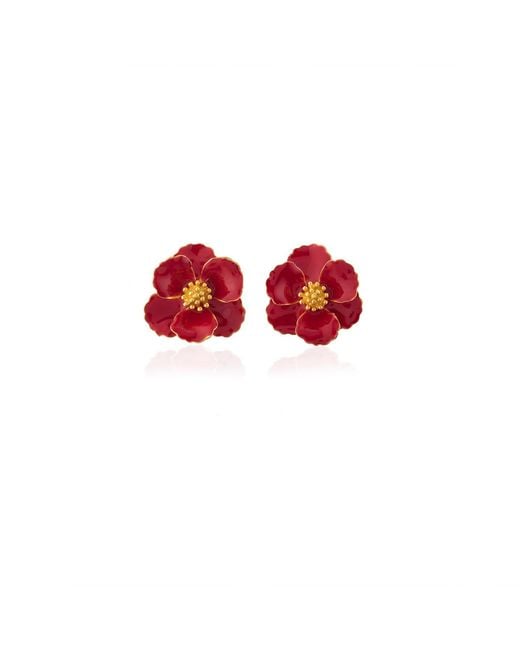 Milou Jewelry Red Petite Flower Earrings