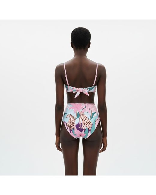 Jessie Zhao New York Red Jungle Rose Reversible Bikini Bottom