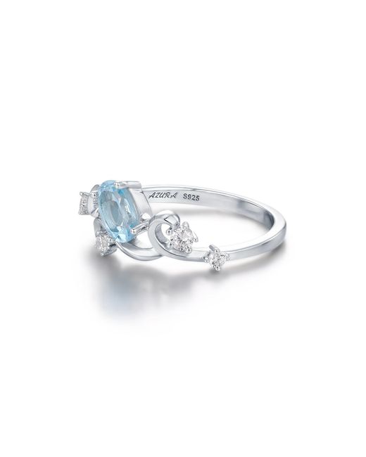 Azura Jewelry New York Blue Water Breathing Wave Topaz Ring Vermeil