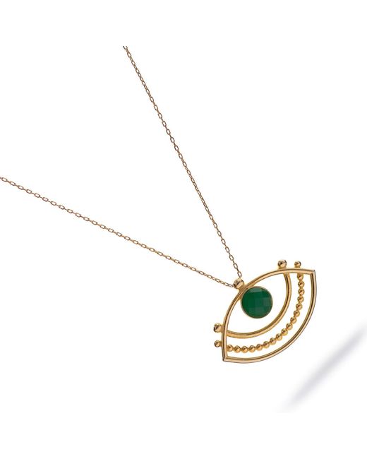 Ebru Jewelry Metallic Eternal Vision Emerald Eye Necklace