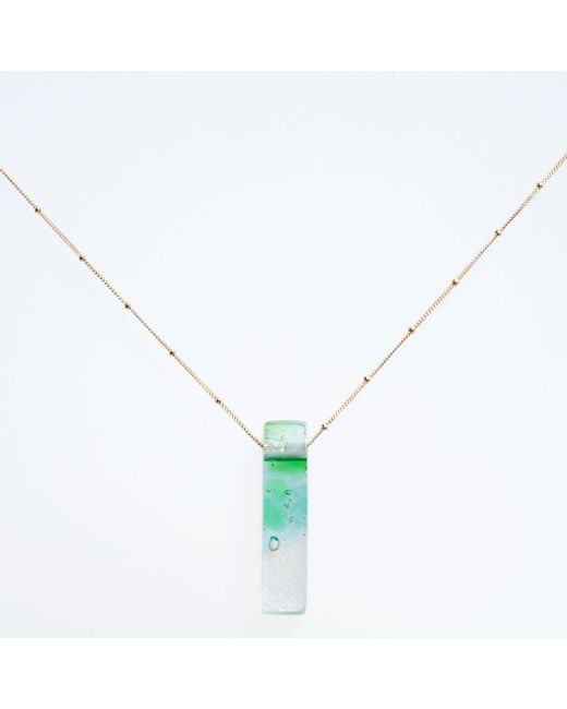 Smart Glass Jewelry Green Recycled Glass Mosaic Stiletto Confetti Necklace Fill
