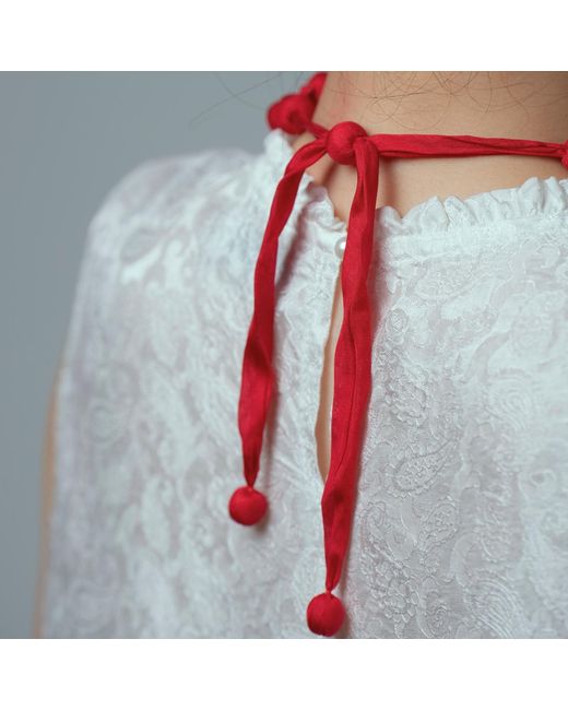 Silk and Bears Red Crimson Hand-Knotted Silk Bead Necklace – Triple Strand