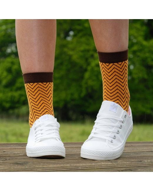 Peper Harow - Made in England Orange Zigzag Socks Bundle