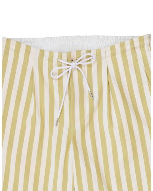 Gresham Blake White Neutrals Ecru Stripe Drawstring Trouser for men