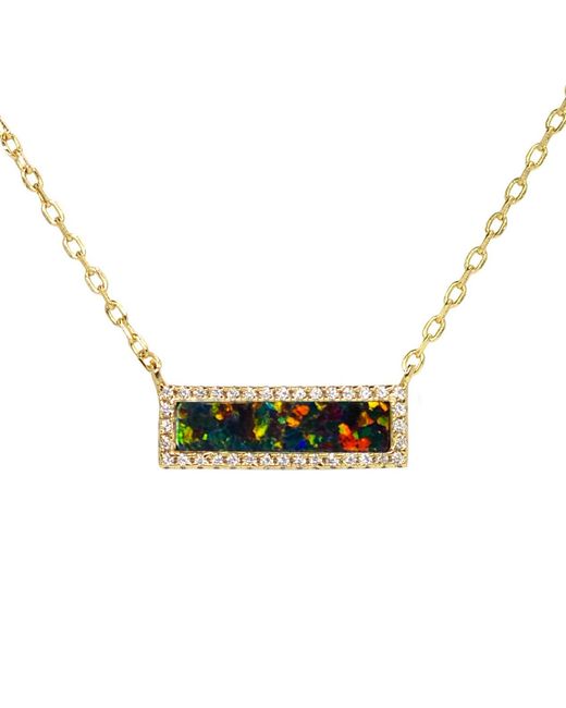 KAMARIA Multicolor Reflection Opal Bar Necklace