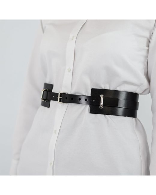 Haute Cuir Black Lila Wide Leather Belt
