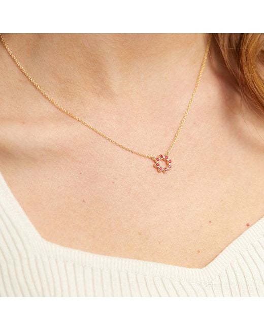 Auree Jewellery Metallic Ortigia Mini Fuchsia Chalcedony & Vermeil Necklace