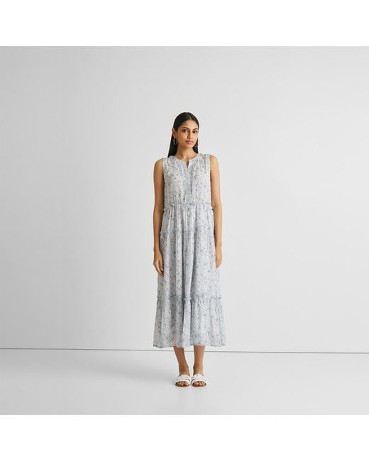REISTOR Gray Perfect Resort Maxi Crepe Dress