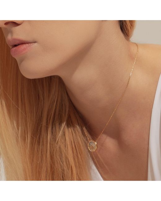 BLOOMTINE | Earth Angel HQ White Loves Frequency 18K Solid Natural Diamond & Onyx Heartbeat Necklace