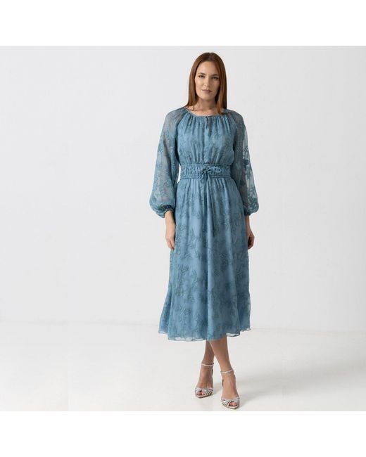 IZABELA MANDOIU Blue Flowing Midi Dress