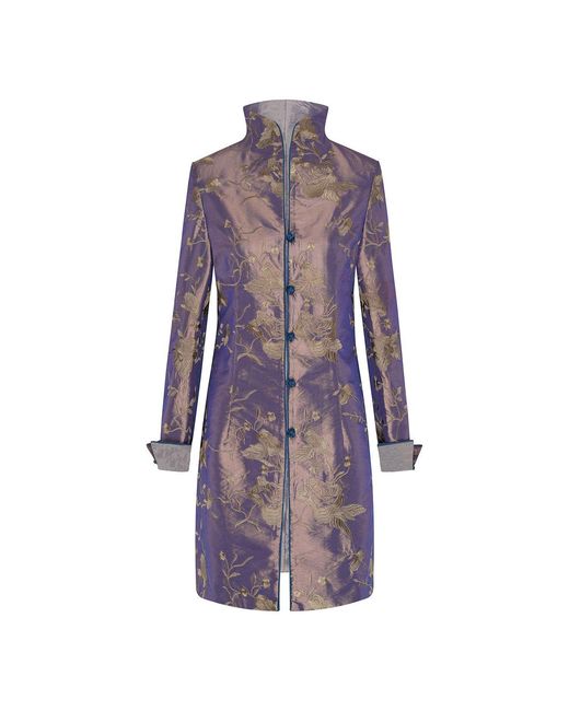 Beatrice von Tresckow Purple Bronze Embroidered Holden Jacket
