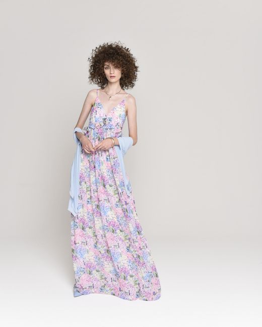 NEVA Purple Aveline Floral Empire Maxi Dress