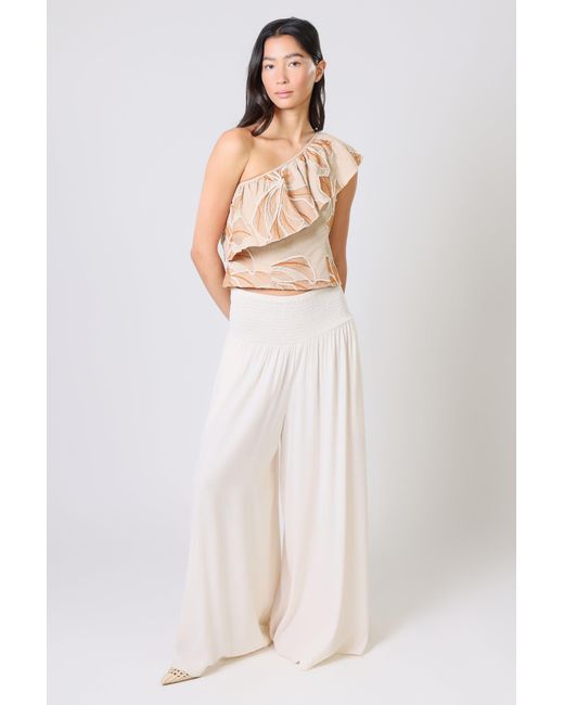 Traffic People White Neutrals Cream Tea Aurora Off- Relaxed Wide Leg Trousers