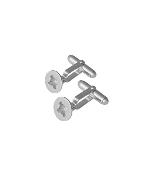 Edge Only Metallic Phillips-Head Screw Cufflinks Sterling for men