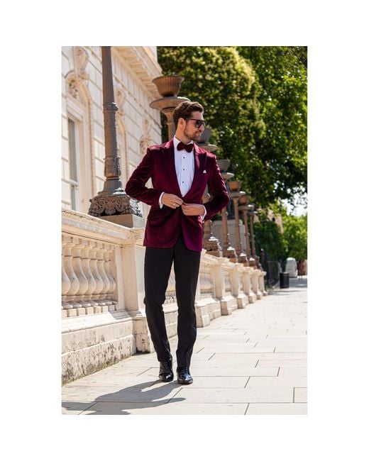 DAVID WEJ Red Maison Velvet Blazer – for men