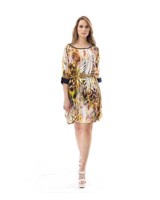 Conquista Metallic Animal Print Loose Style Dress
