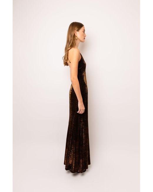 Amy Lynn Natural Talia Tiger Velvet Burnout Maxi Dress