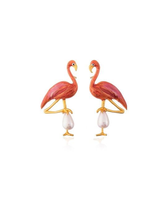 Milou Jewelry Red Flamingo Earrings