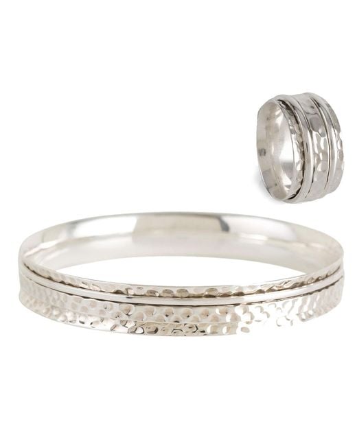 Charlotte's Web Jewellery Metallic Karma Abundance Spinning Ring & Bangle Gift Set