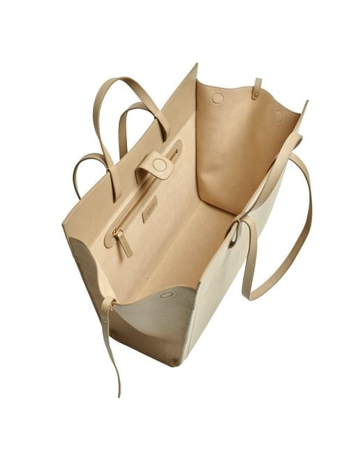 Saonara Brand Natural Neutrals Shopping Bag Taupe Leather