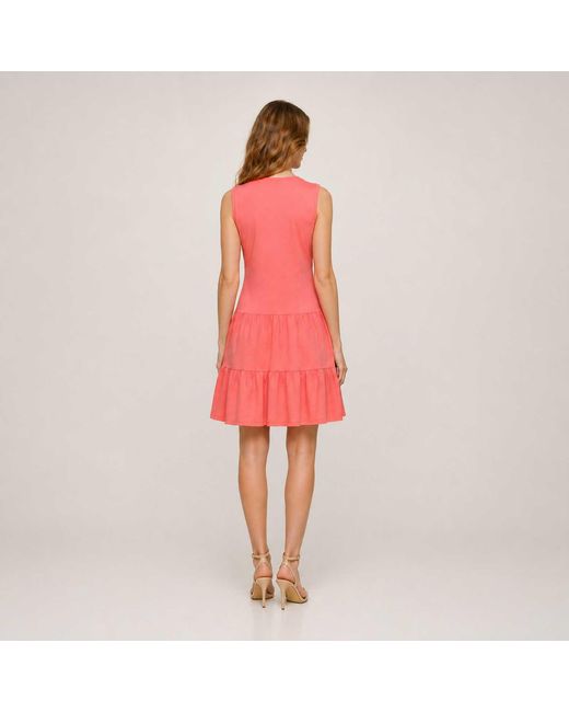 Conquista Pink Sleeveless Coral Cotton Jersey Dress