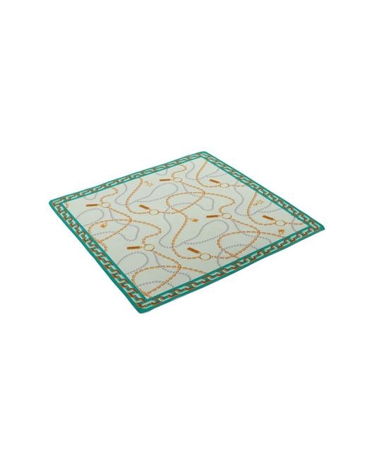 Le Parmentier Green Heritage Chain And Pearls Silk Bandana