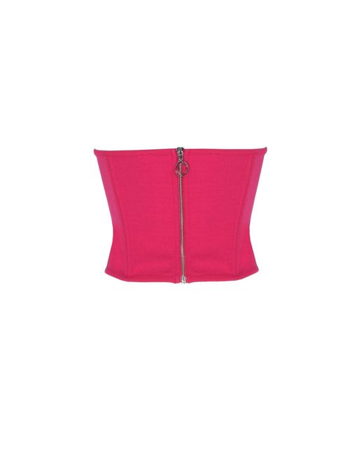 No'design Pink Zippered Boned Corset