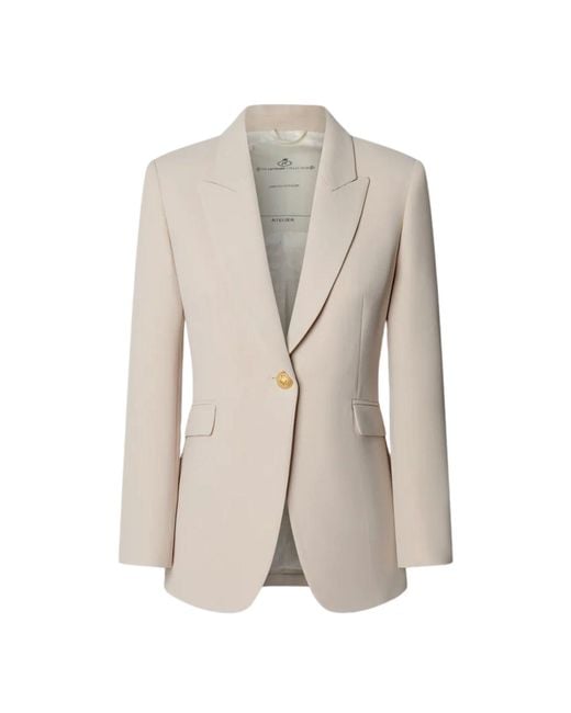 The Extreme Collection Natural Neutrals Tailored Blazer Single-Button Atelier