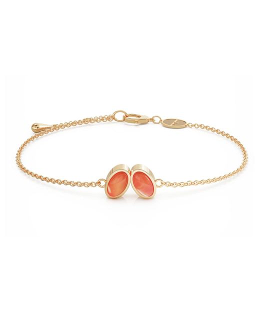 Linda Fiore White You & Me Baby Vermeil Bracelet With Carnelian