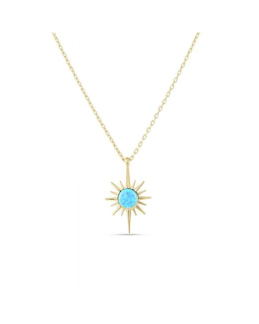 Spero London Metallic Opal Northernstar Sterling Pendant Necklace