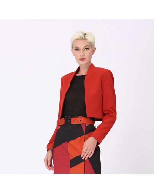 Smart and Joy Red Short Bolero Jacket