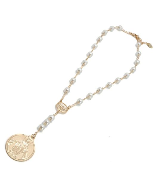 Ebru Jewelry Natural Divine Grace Pearl & Virgin Mary Necklace