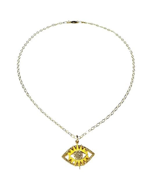Lexi Jewelry Metallic Golden Radiant Evil Eye Necklace