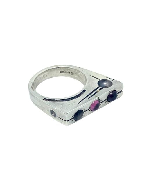 Tg-Jewellery by Tamara Gervasio Metallic Traffic Light Ring With Garnet, Tourmaline, Star Gemstones