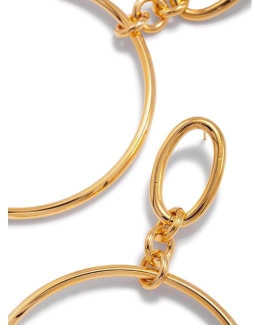 Jaredjamin Metallic Ophelia Drop Hoop Post Earrings