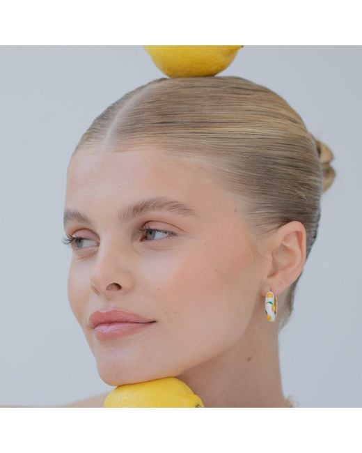 Arctic Fox & Co. Metallic Lemon Ceramic Hoop Earring