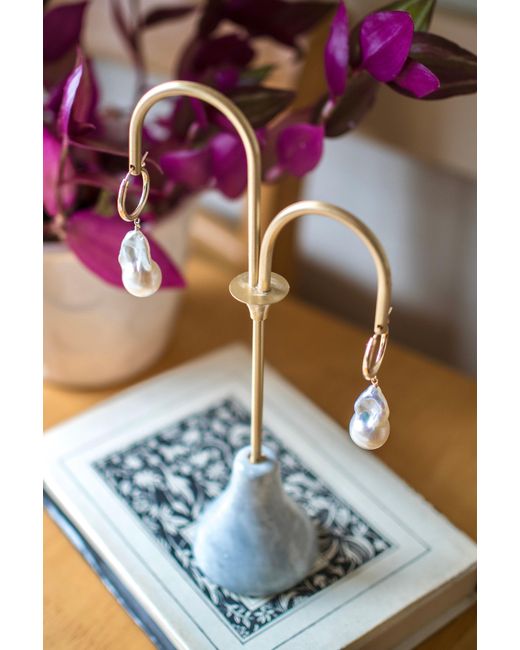 Katy Faye Metallic Bella Pearl Earrings