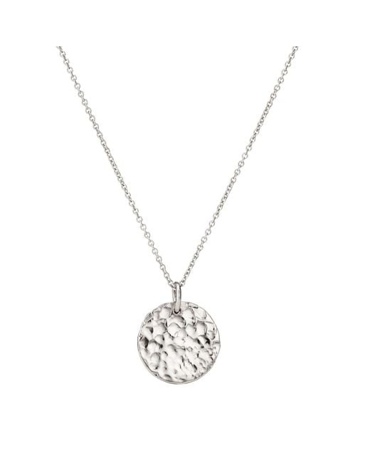 Posh Totty Designs Metallic Sterling Silver Textured Disc Necklace
