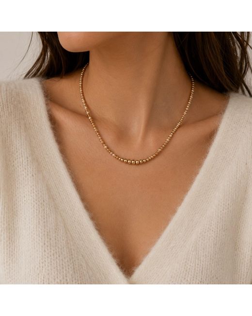 Nuvv Collection Metallic Neutrals Aurora Natural Stone & Beaded Necklace